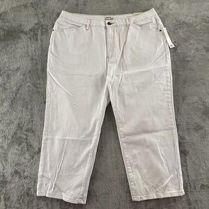 St. John's Bay Crop Jeans Womens 22W White Stretch Denim 23"‎ Inseam